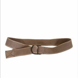 Tan Stitched Pull Through Metal Buckle Belt